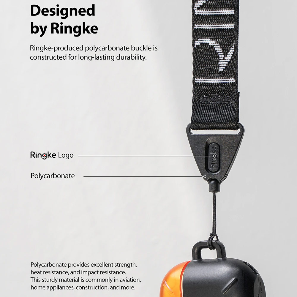 Picture of Ringke Hand Strap Smartphone Case Strap Camera Strap Key Ring Strap Airpods Pro Strap (Lettering Black)