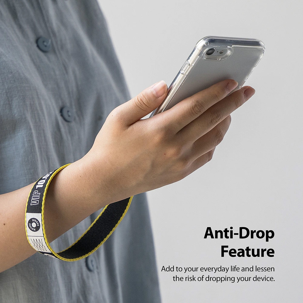 Picture of Ringke Hand Strap Smartphone Case Strap Camera Strap Key Ring Strap Airpods Pro Strap (Lettering Ticket Band Black)