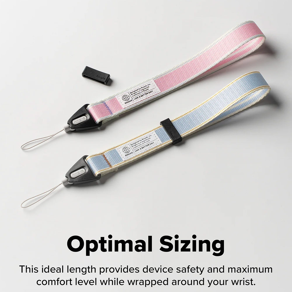 Picture of Ringke High density polyester wrist hand strap for Perfect for daily use traveling hiking smartphone Portable Handheld Fan Strap (Stripe Pink)