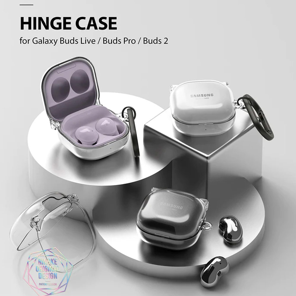 Picture of Samsung Galaxy Buds 2 Pro | Buds 2 | Buds Pro | Buds Live Case | Ringke Hinge Durable Clear PC Case Hinge Design Protection Case for Galaxy Buds Pro Buds 2 Buds Live (Clear)