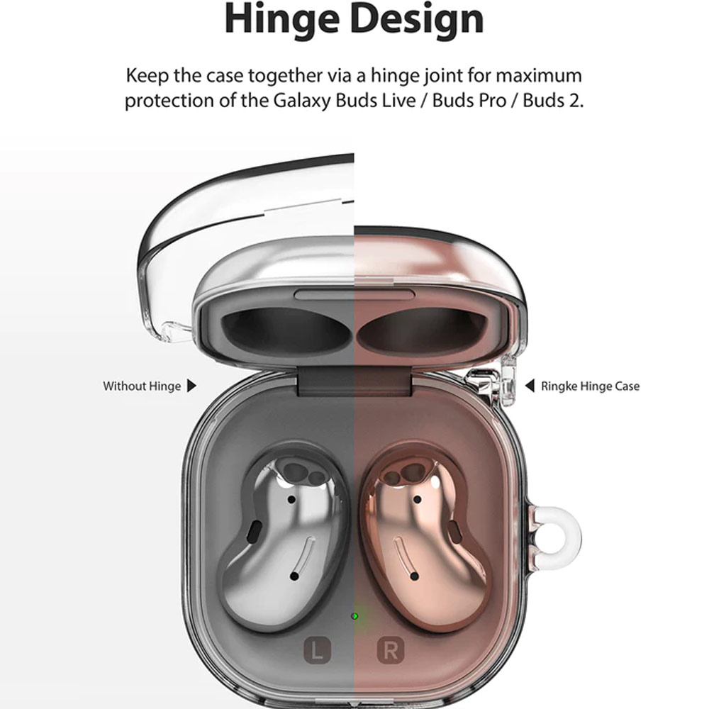 Picture of Samsung Galaxy Buds 2 Pro | Buds 2 | Buds Pro | Buds Live Case | Ringke Hinge Durable Clear PC Case Hinge Design Protection Case for Galaxy Buds Pro Buds 2 Buds Live (Clear)