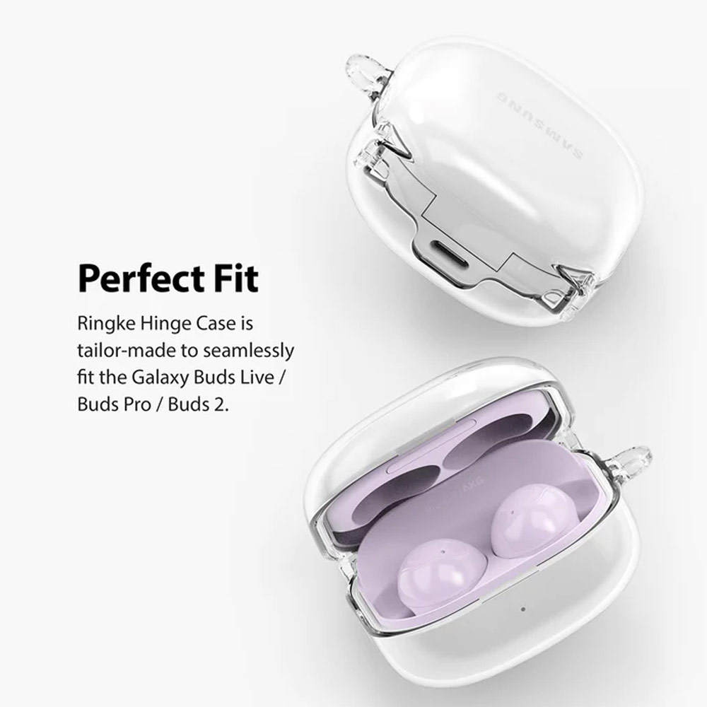 Picture of Samsung Galaxy Buds 2 Pro | Buds 2 | Buds Pro | Buds Live Case | Ringke Hinge Durable Clear PC Case Hinge Design Protection Case for Galaxy Buds Pro Buds 2 Buds Live (Clear)