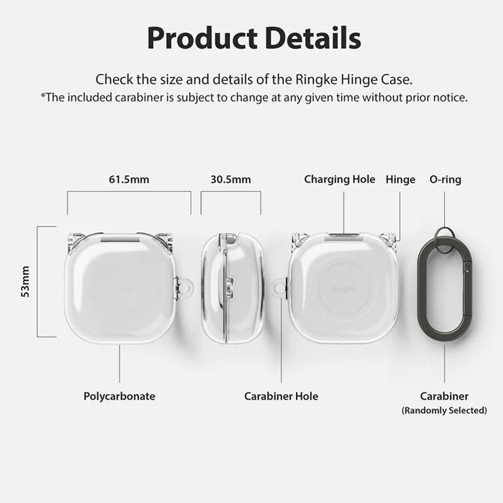 Picture of Samsung Galaxy Buds 2 Pro | Buds 2 | Buds Pro | Buds Live Case | Ringke Hinge Durable Clear PC Case Hinge Design Protection Case for Galaxy Buds Pro Buds 2 Buds Live (Clear)