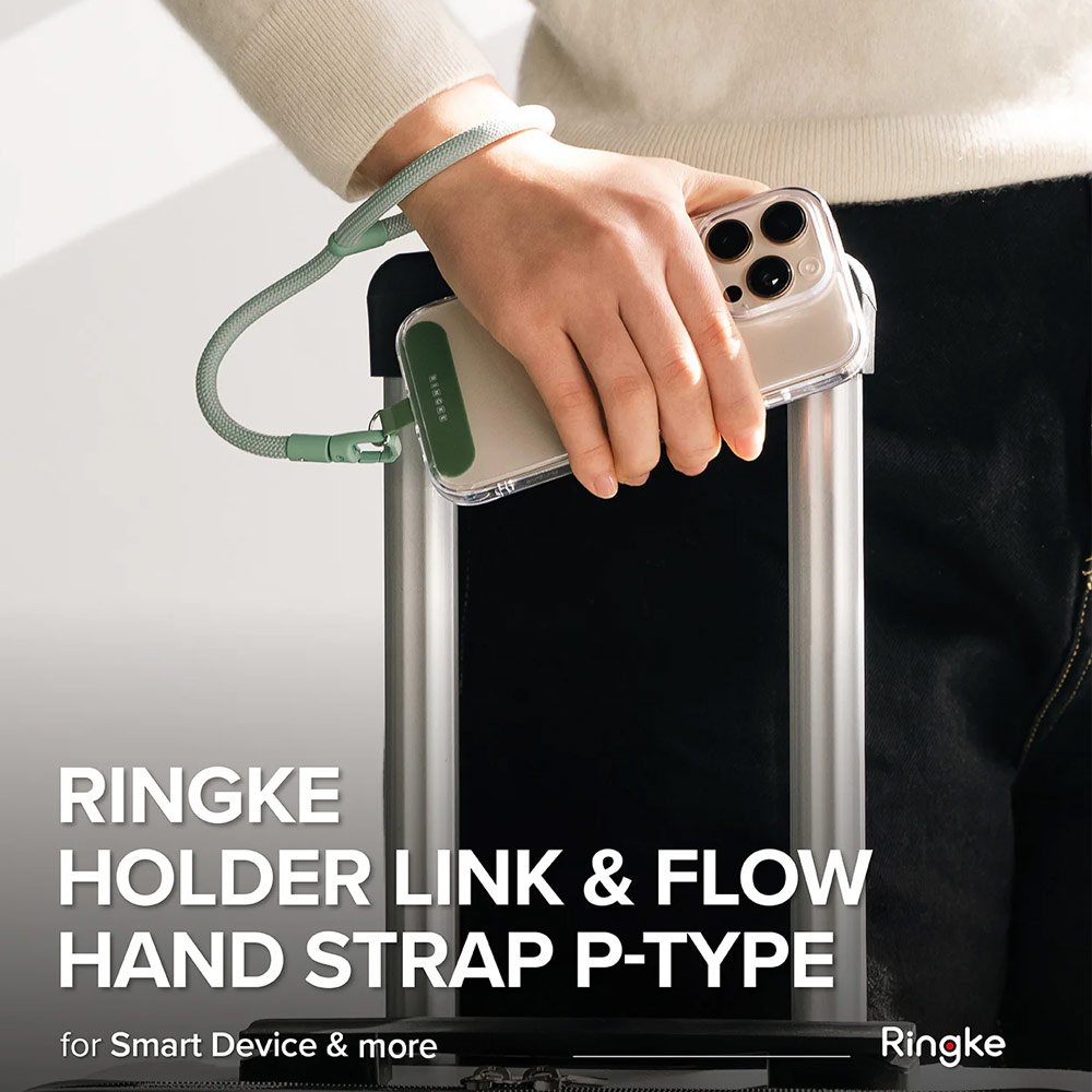 Picture of Ringke Holder Link and Flow Hand Strap P-Type Wrist Strap Phone Strap for closed-bottom phone case (Mute Mint)