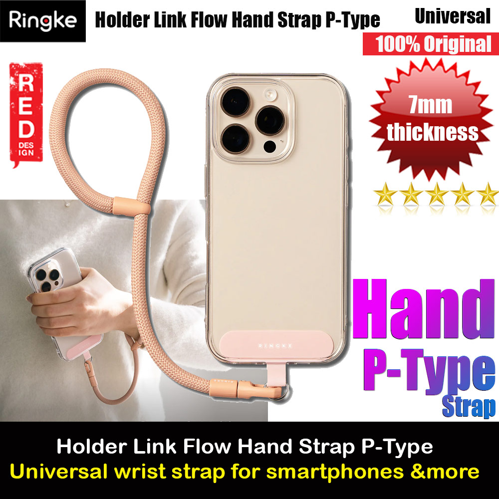 Picture of Ringke Holder Link and Flow Hand Strap P-Type Wrist Strap Phone Strap for closed-bottom phone case (Orange Pink) Red Design- Red Design Cases, Red Design Covers, iPad Cases and a wide selection of Red Design Accessories in Malaysia, Sabah, Sarawak and Singapore 