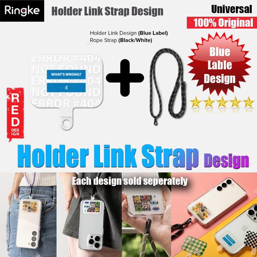 Picture of Ringke Shoulder Strap Design Holder Link Rope for Phone case (Blue Label Design Black White Rope) Red Design- Red Design Cases, Red Design Covers, iPad Cases and a wide selection of Red Design Accessories in Malaysia, Sabah, Sarawak and Singapore 