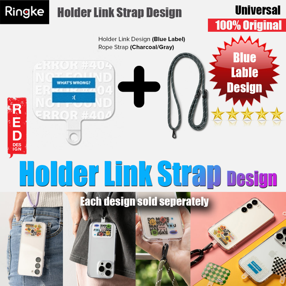 Picture of Ringke Shoulder Strap Design Holder Link Rope for Phone case (Blue Label Design Charcoal Gray Rope) Red Design- Red Design Cases, Red Design Covers, iPad Cases and a wide selection of Red Design Accessories in Malaysia, Sabah, Sarawak and Singapore 