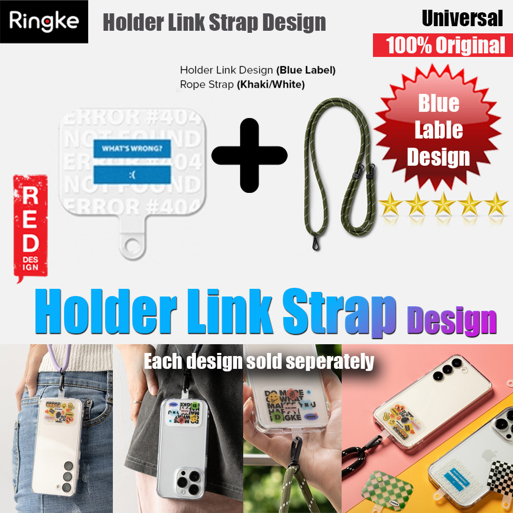 Picture of Ringke Shoulder Strap Design Holder Link Rope for Phone case (Blue Label Design Khakis White Rope) Red Design- Red Design Cases, Red Design Covers, iPad Cases and a wide selection of Red Design Accessories in Malaysia, Sabah, Sarawak and Singapore 