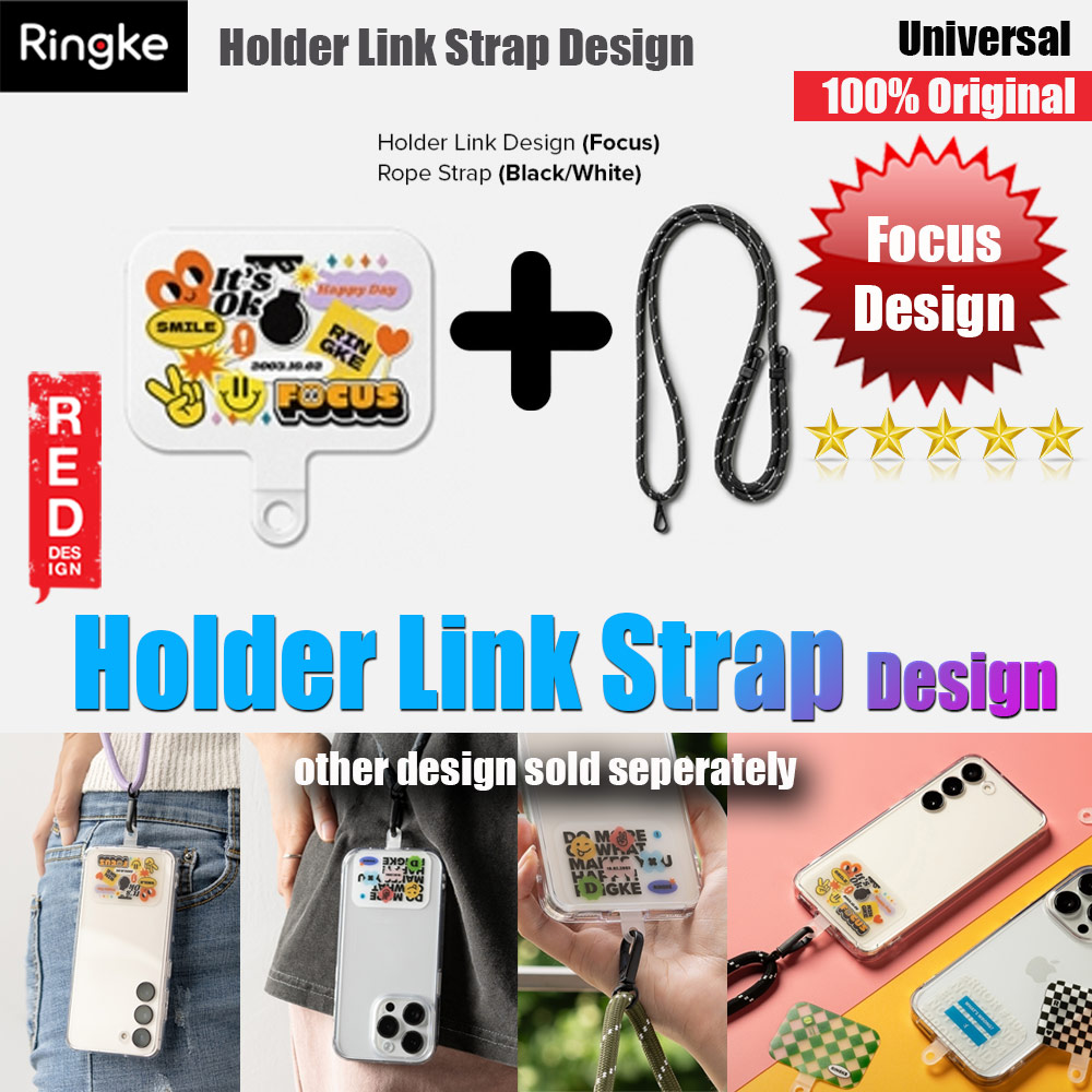 Picture of Ringke Shoulder Strap Design Holder Link Rope for Phone case (Focus Design Black White Rope) Red Design- Red Design Cases, Red Design Covers, iPad Cases and a wide selection of Red Design Accessories in Malaysia, Sabah, Sarawak and Singapore 