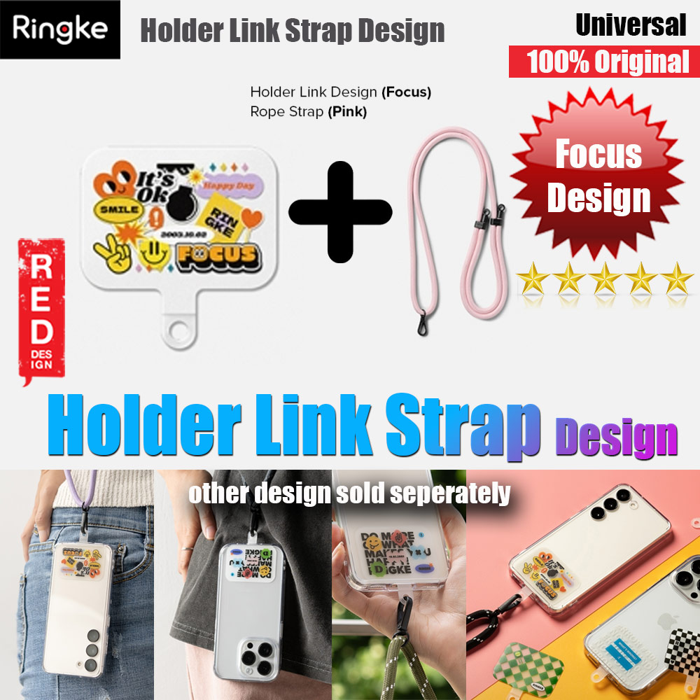 Picture of Ringke Shoulder Strap Design Holder Link Rope Lanyard for Phone case (Focus Design Pink Rope) Red Design- Red Design Cases, Red Design Covers, iPad Cases and a wide selection of Red Design Accessories in Malaysia, Sabah, Sarawak and Singapore 