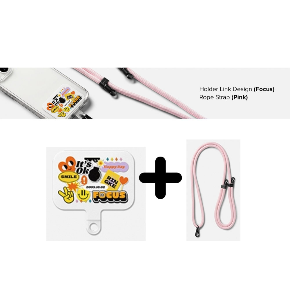 Picture of Ringke Shoulder Strap Design Holder Link Rope Lanyard for Phone case (Focus Design Pink Rope)