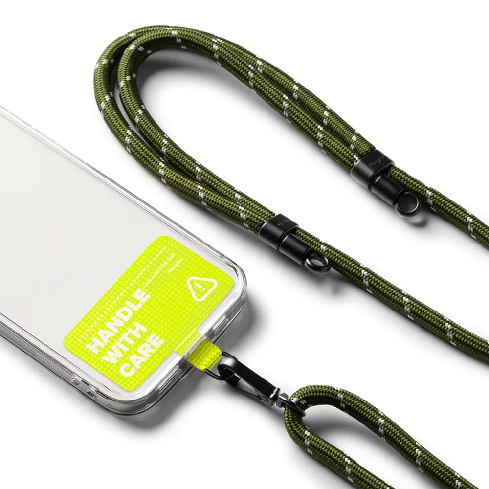 Picture of Ringke Shoulder Holder Link Strap for Phone case TARPAULIN NEON GREEN (Khaki White Rope)