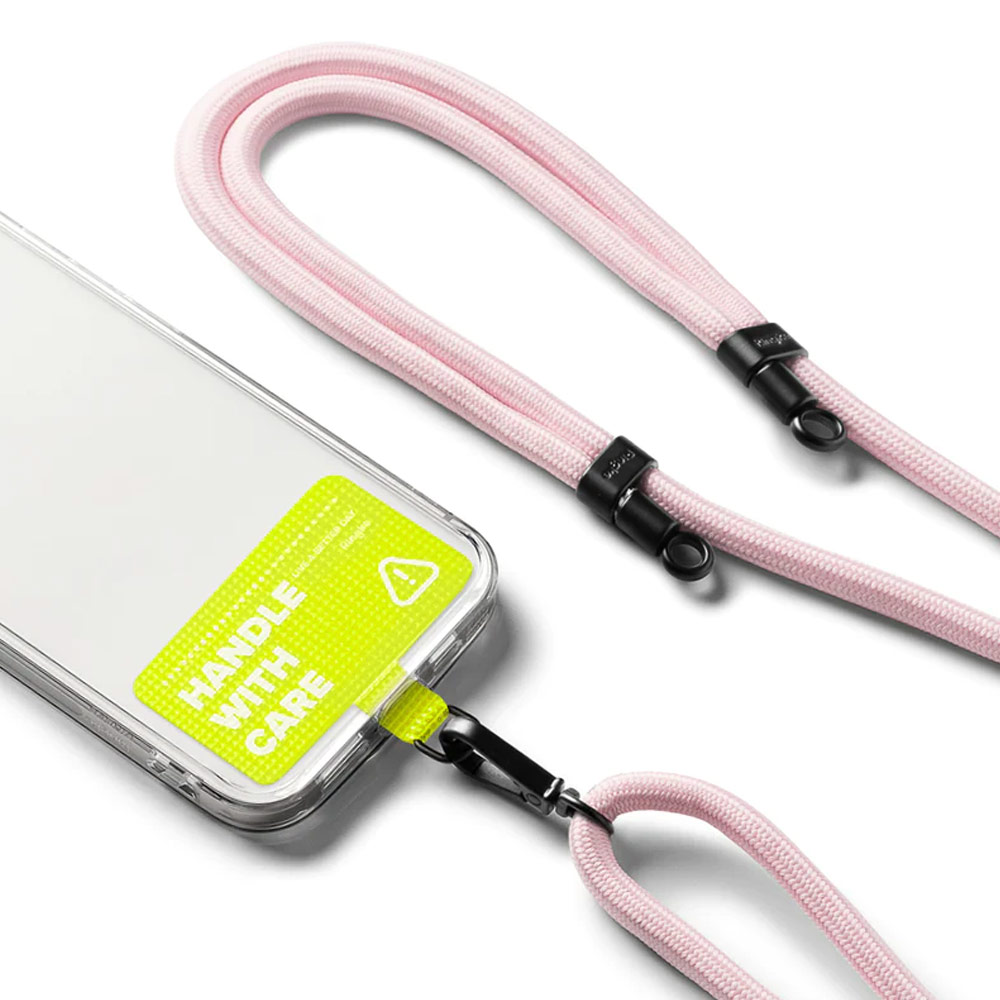 Picture of Ringke Shoulder Holder Link Strap for Phone case TARPAULIN NEON GREEN (Pink Rope)