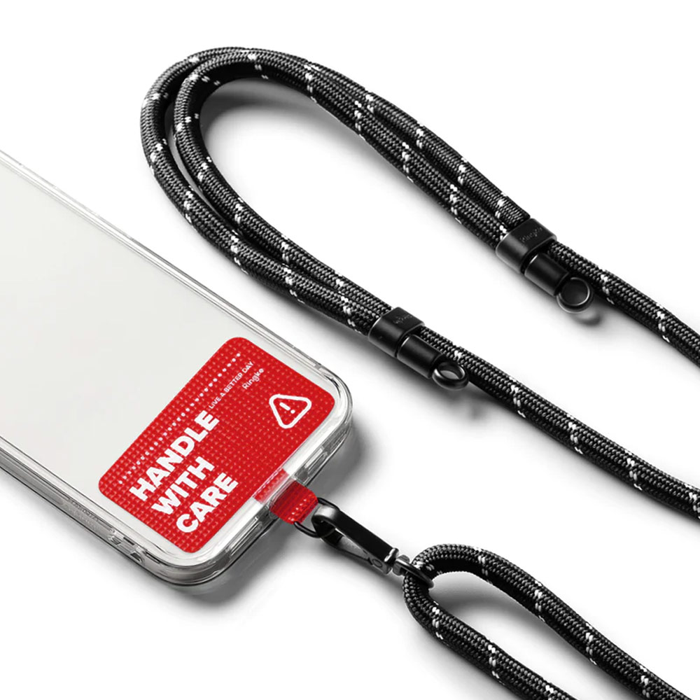 Picture of Ringke Shoulder Holder Link Strap for Phone case TARPAULIN RED (Black White Rope)
