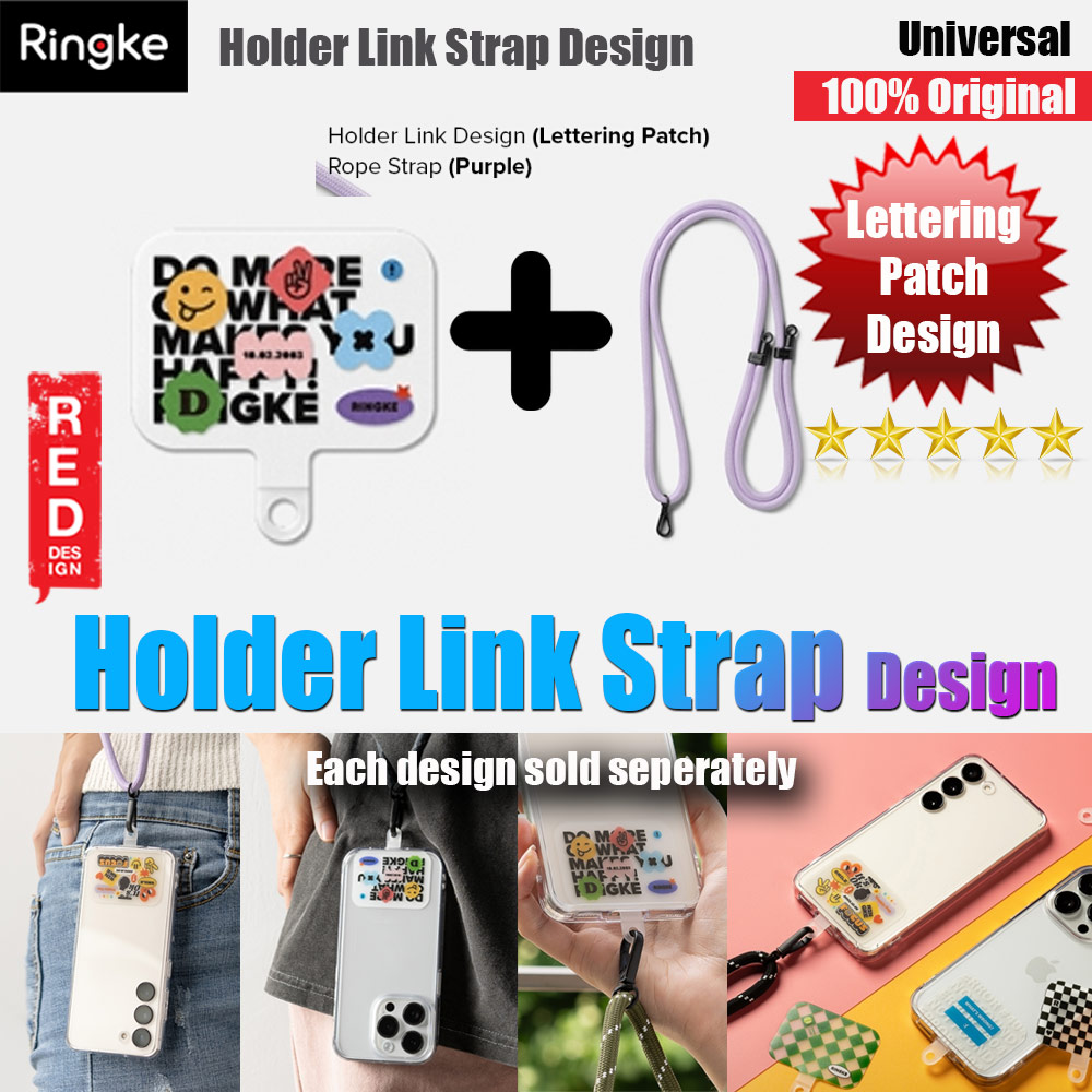 Picture of Ringke Shoulder Strap Design Holder Link Rope for Phone case (Lettering Patch Design Purple Rope) Red Design- Red Design Cases, Red Design Covers, iPad Cases and a wide selection of Red Design Accessories in Malaysia, Sabah, Sarawak and Singapore 