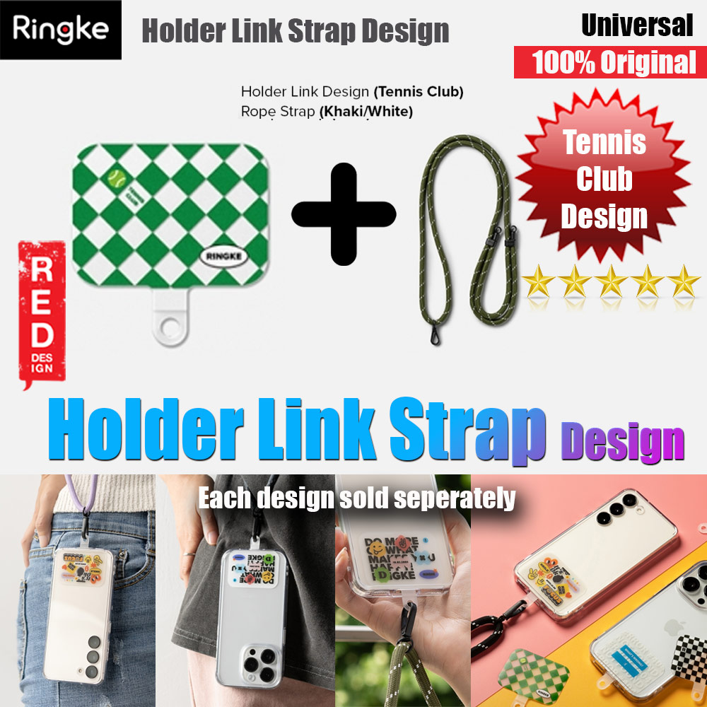 Picture of Ringke Shoulder Strap Design Holder Link Rope for Phone case (Tennis Club Design Khakis White Rope) Red Design- Red Design Cases, Red Design Covers, iPad Cases and a wide selection of Red Design Accessories in Malaysia, Sabah, Sarawak and Singapore 