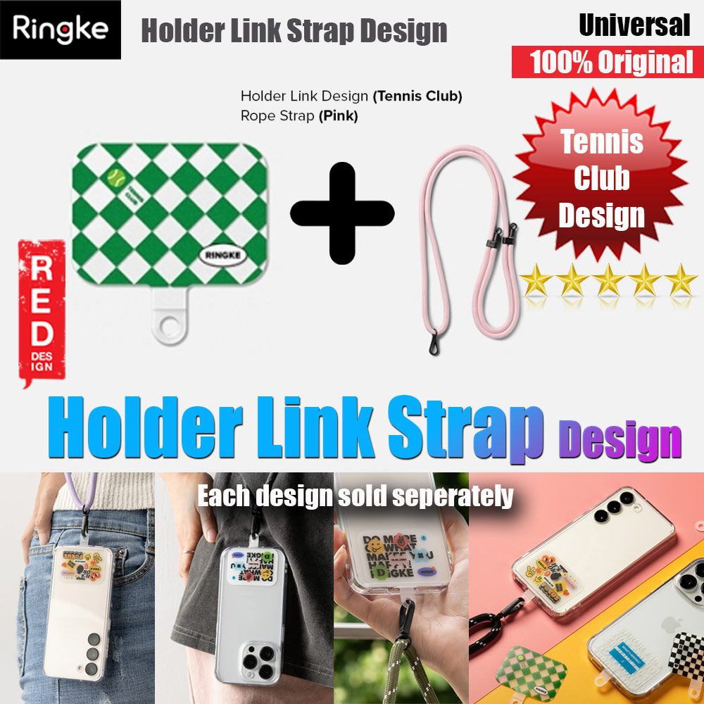 Picture of Ringke Shoulder Strap Design Holder Link Rope for Phone case (Tennis Club Design Pink Rope) Red Design- Red Design Cases, Red Design Covers, iPad Cases and a wide selection of Red Design Accessories in Malaysia, Sabah, Sarawak and Singapore 