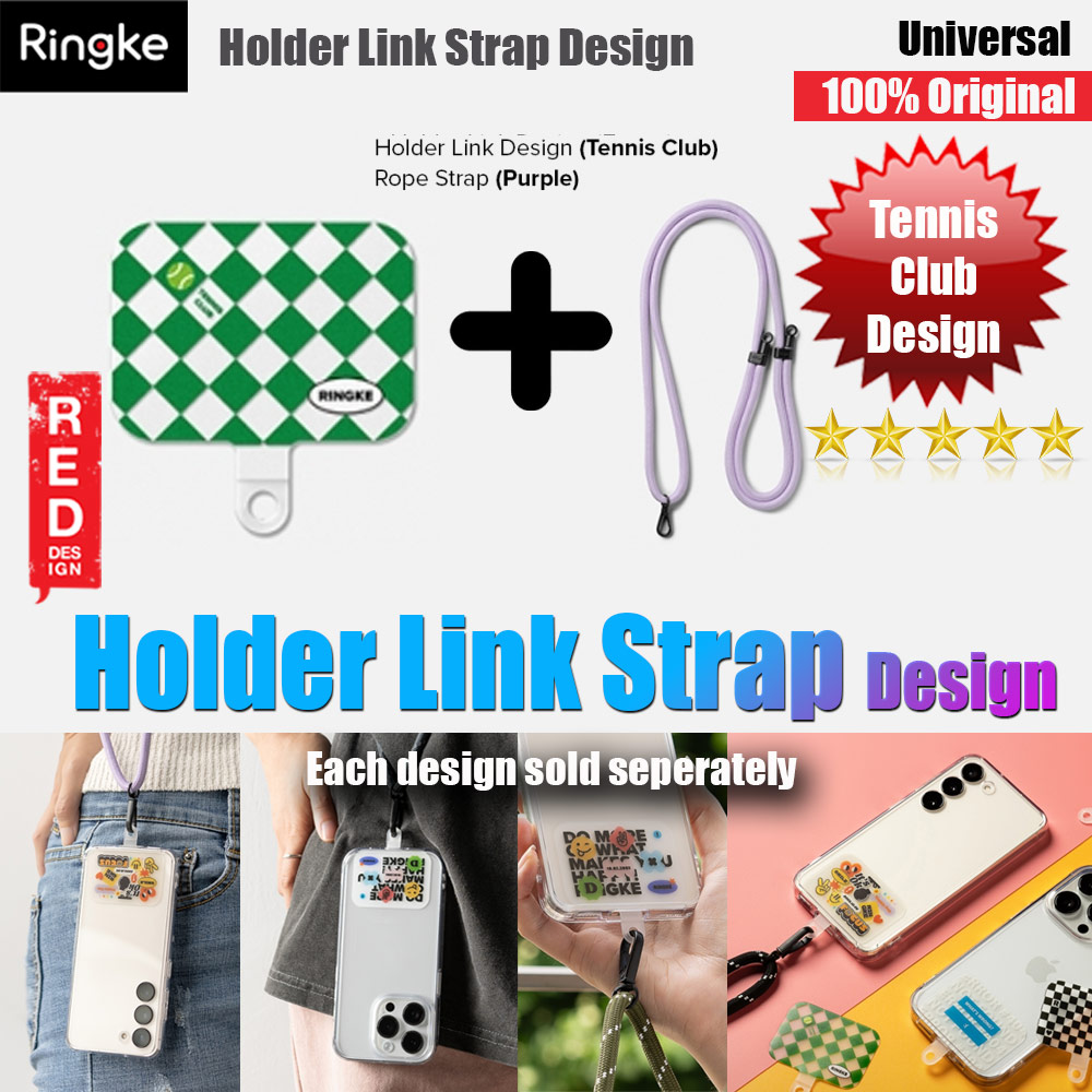 Picture of Ringke Shoulder Strap Design Holder Link Rope for Phone case (Tennis Club Design Purple Rope) Red Design- Red Design Cases, Red Design Covers, iPad Cases and a wide selection of Red Design Accessories in Malaysia, Sabah, Sarawak and Singapore 