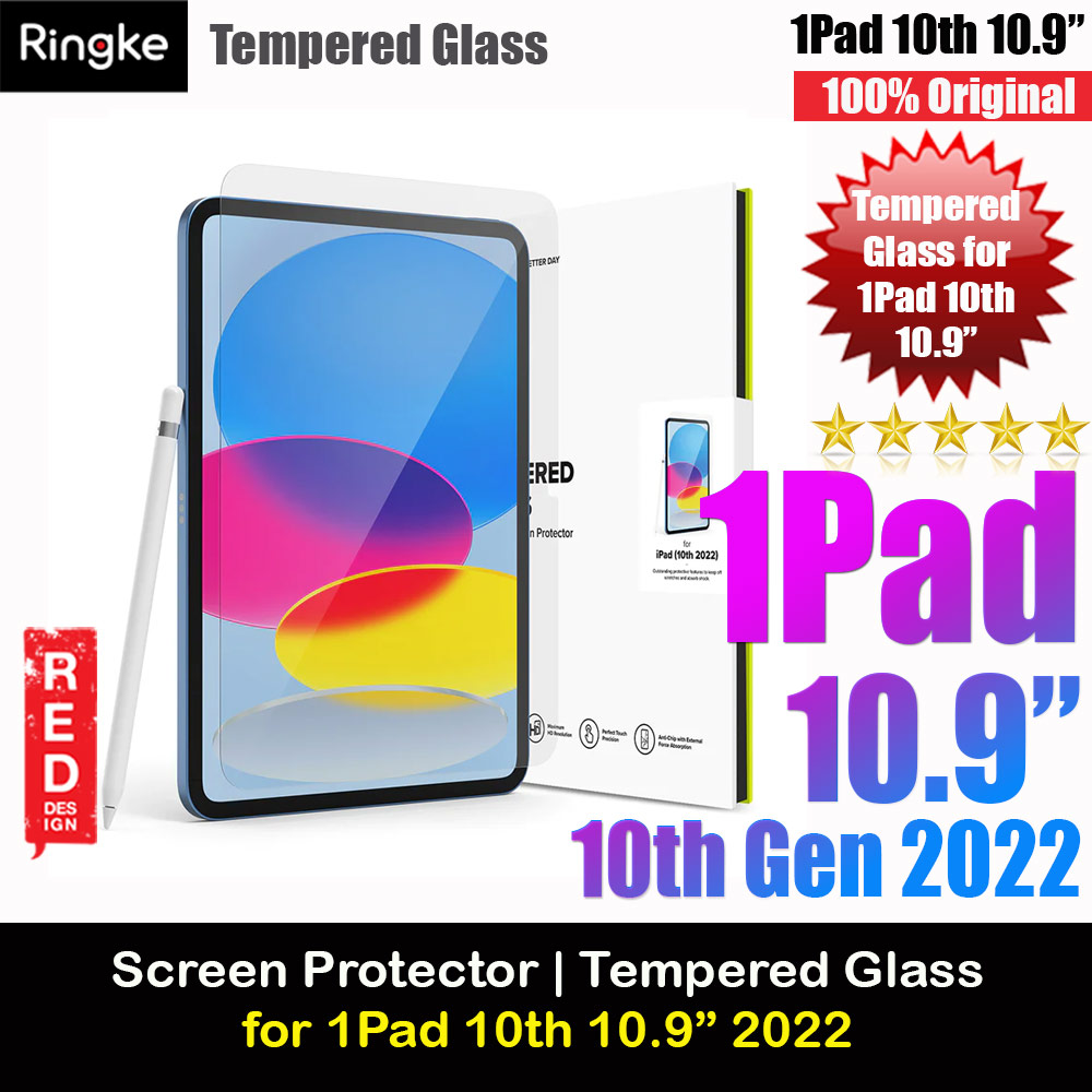 Picture of Ringke Tempered Glass Screen Protector for iPad 10th Gen 10.9 2022 (Clear) Apple iPad 10th Gen 10.9\" 2022- Apple iPad 10th Gen 10.9\" 2022 Cases, Apple iPad 10th Gen 10.9\" 2022 Covers, iPad Cases and a wide selection of Apple iPad 10th Gen 10.9\" 2022 Accessories in Malaysia, Sabah, Sarawak and Singapore 