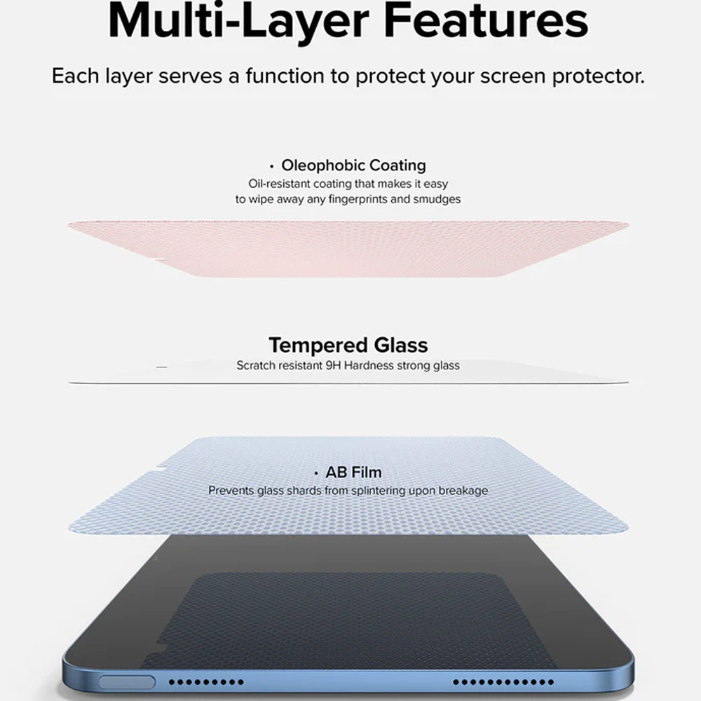 Picture of Apple iPad 10th Gen 10.9\" 2022 Screen Protector | Ringke Tempered Glass Screen Protector for iPad 10th Gen 10.9 2022 (Clear)