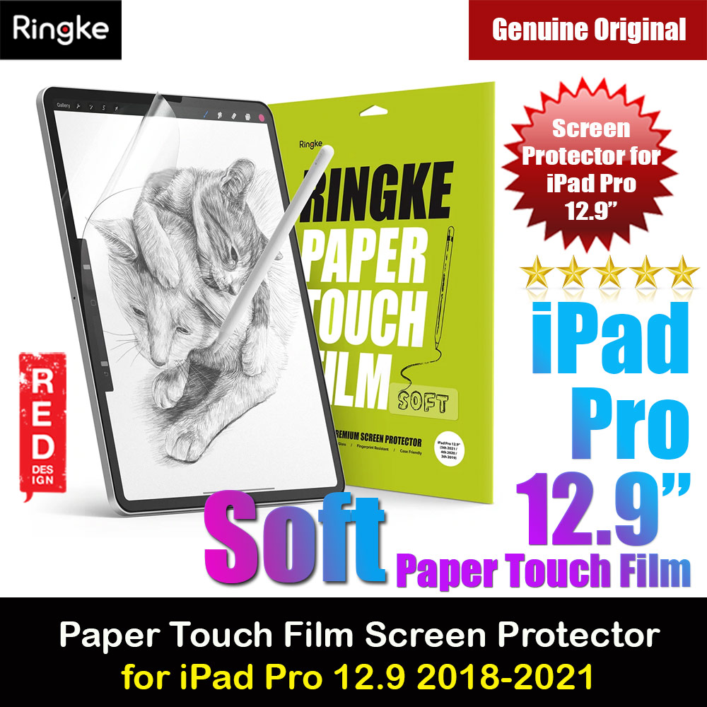 Picture of Ringke Paper Touch Film Soft Screen Protector for Apple iPad Pro 12.9 5th Gen 2021 4th Gen 2019 3rd Gen 2018 (Soft Version) Apple iPad Pro 12.9 2018- Apple iPad Pro 12.9 2018 Cases, Apple iPad Pro 12.9 2018 Covers, iPad Cases and a wide selection of Apple iPad Pro 12.9 2018 Accessories in Malaysia, Sabah, Sarawak and Singapore 