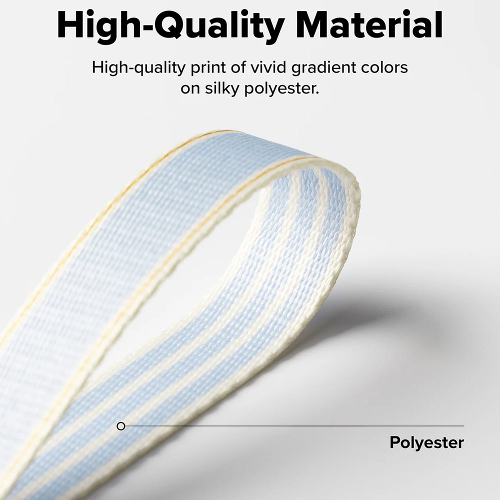 Picture of Ringke High density polyester Lanyard strap Shoulder Strap for Perfect for daily use traveling hiking smartphone Portable Handheld Fan Strap (Stripe Blue)