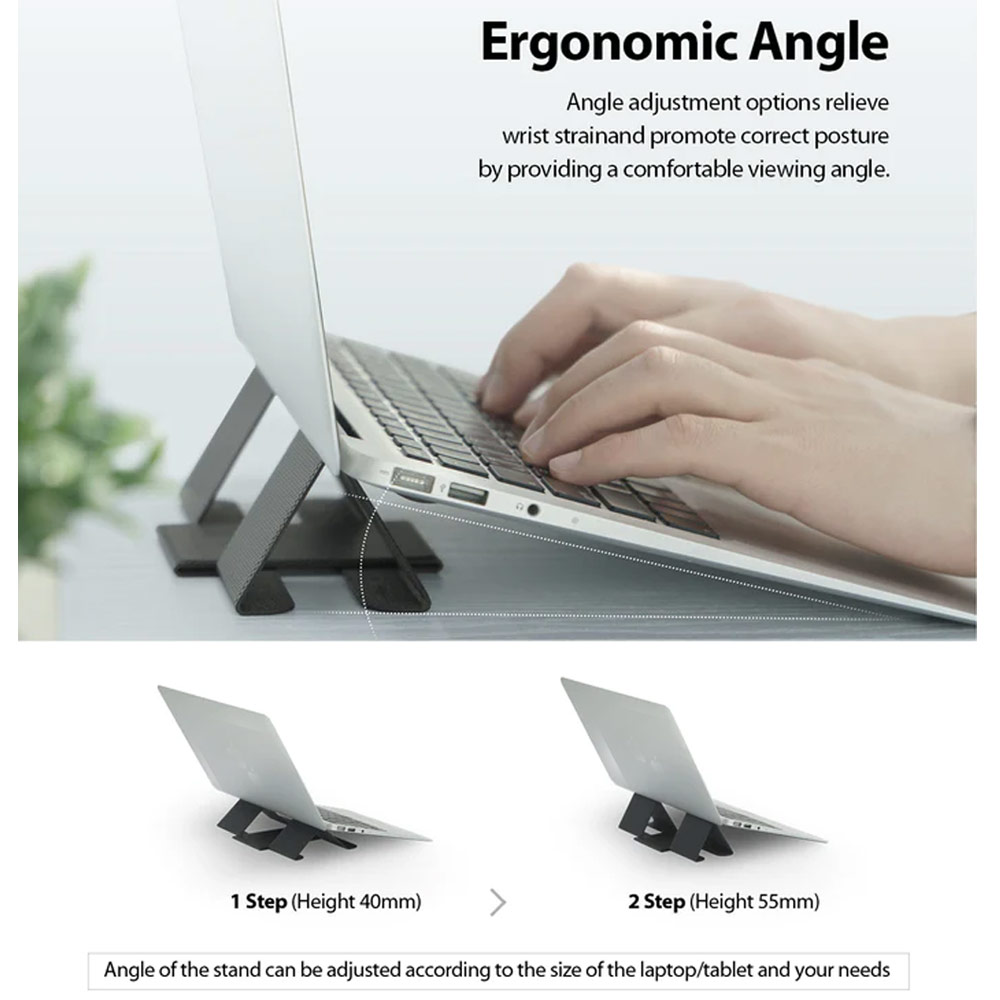 Picture of Apple MacBook Pro 13\" 2020  | Ringke High Quality Non Adhesive Invisible Laptop Stand for Laptop Macbook Air 13 M1 Macbook Pro 13 M1 Tablet PCs (Grey)