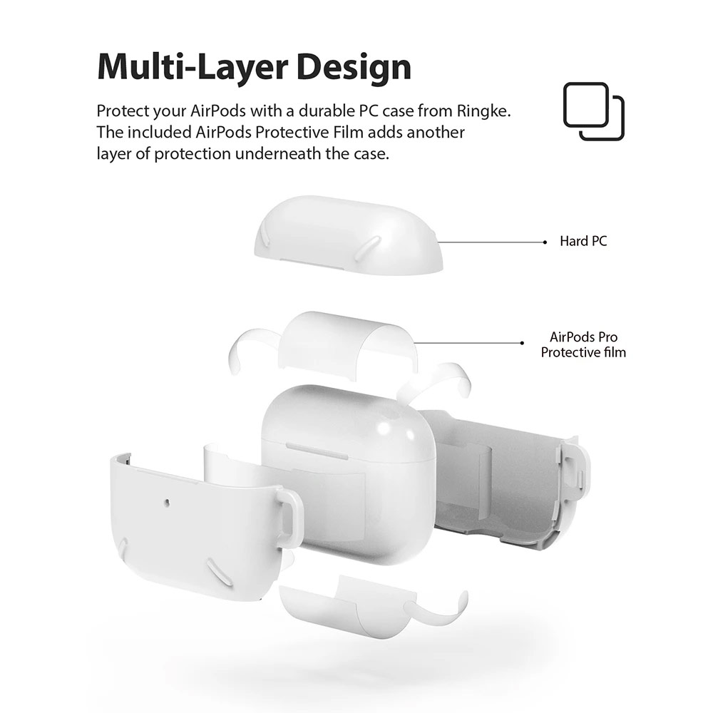 Picture of Apple Airpods Pro Case | Ringke Layered Durable Hard Case Protection Case for Airpods Pro (White)