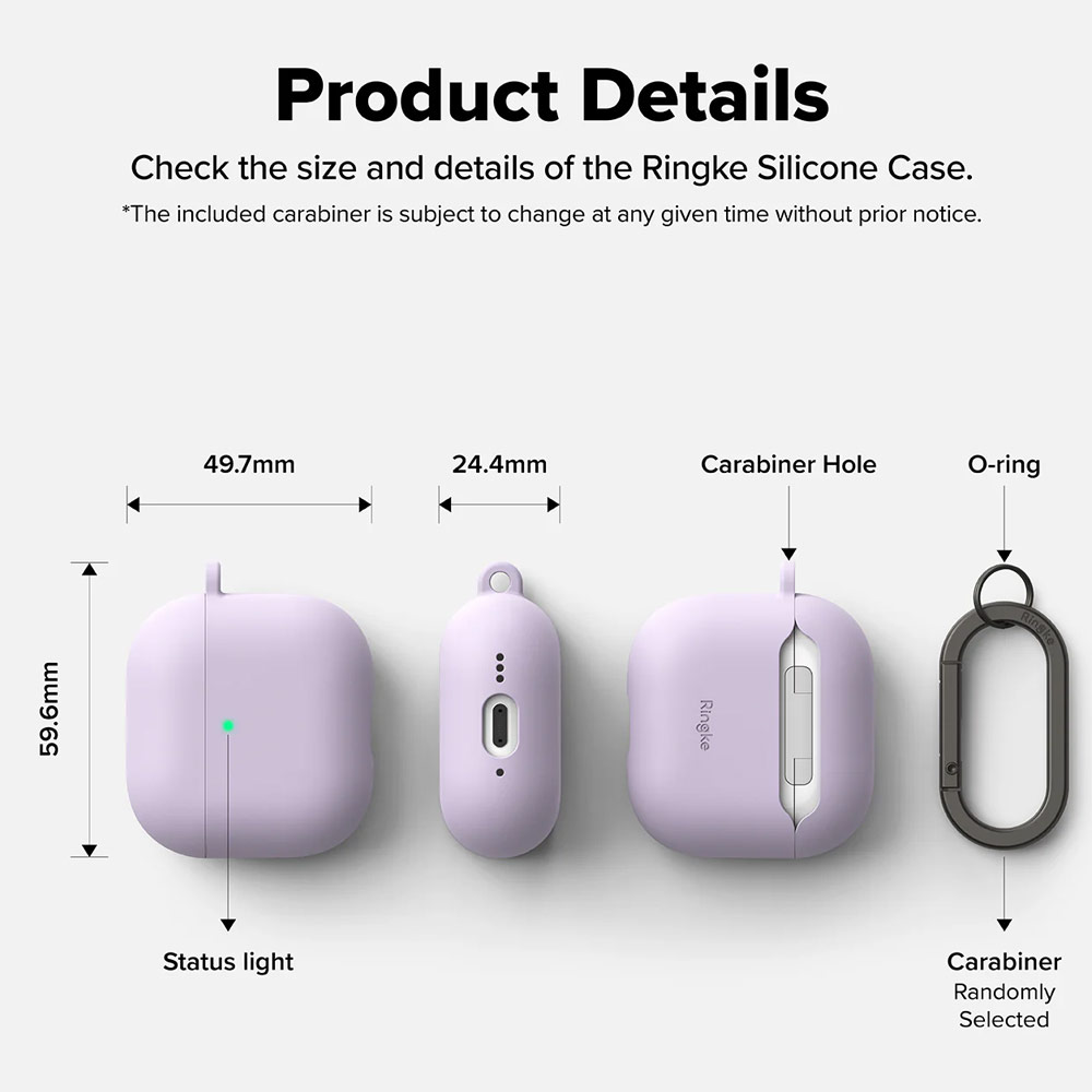 Picture of Apple Airpods 4 Case | Ringke PC and Soft Liquid Silicone Protection Case for Airpods 4 (Light Purple)