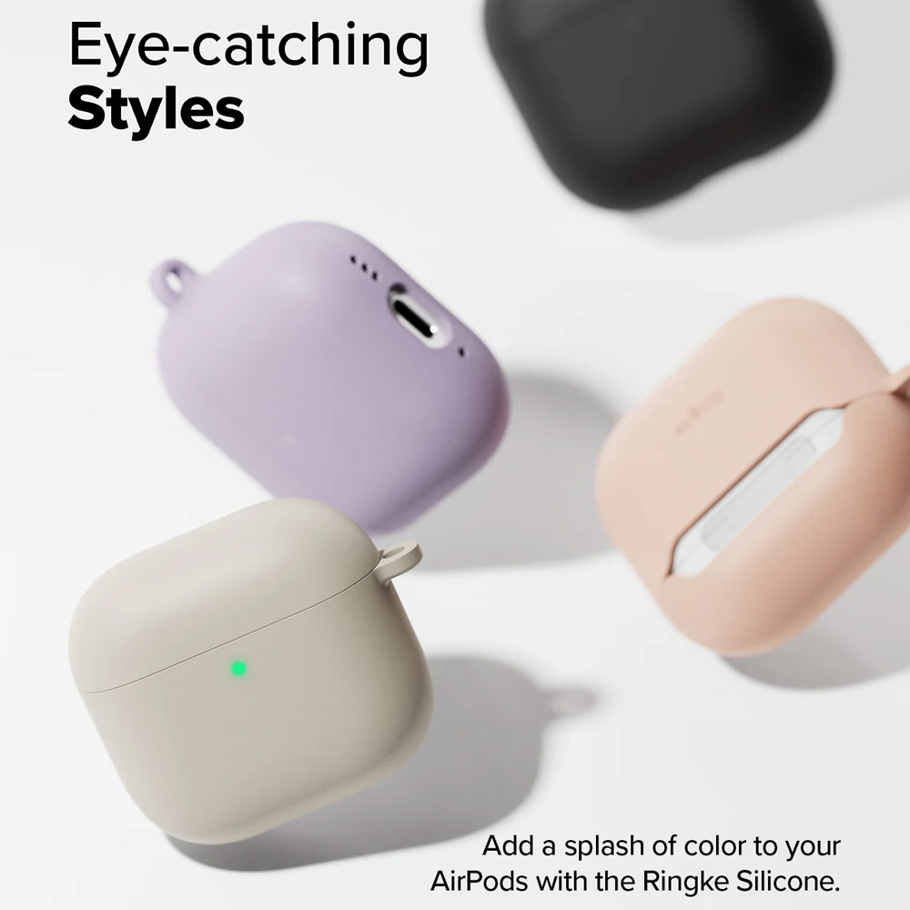 Picture of Apple Airpods 4 Case | Ringke PC and Soft Liquid Silicone Protection Case for Airpods 4 (Pink Sand)