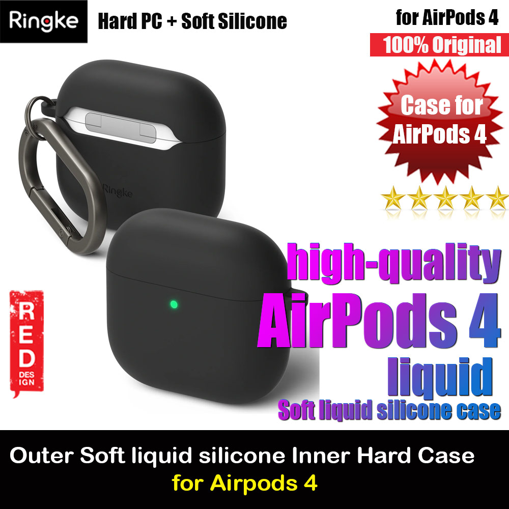 Picture of Ringke PC and Soft Liquid Silicone Protection Case for Airpods 4 (Black) Apple Airpods 4- Apple Airpods 4 Cases, Apple Airpods 4 Covers, iPad Cases and a wide selection of Apple Airpods 4 Accessories in Malaysia, Sabah, Sarawak and Singapore 