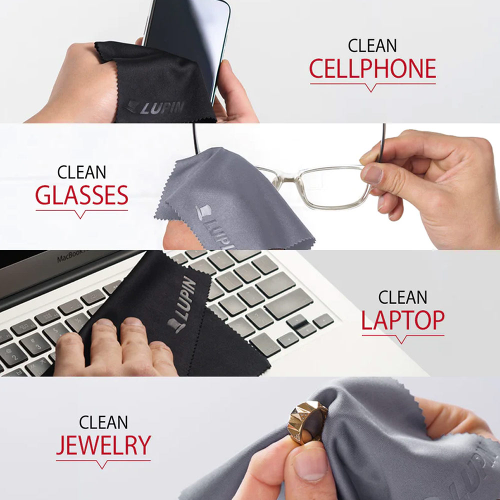 Picture of Ringke Lupin Ultra Solft Microfiber Cleaning Cloth for Smartphone Tablet LCD Screen Camera Lens Eye Glasses Big Large Size (3pcs)