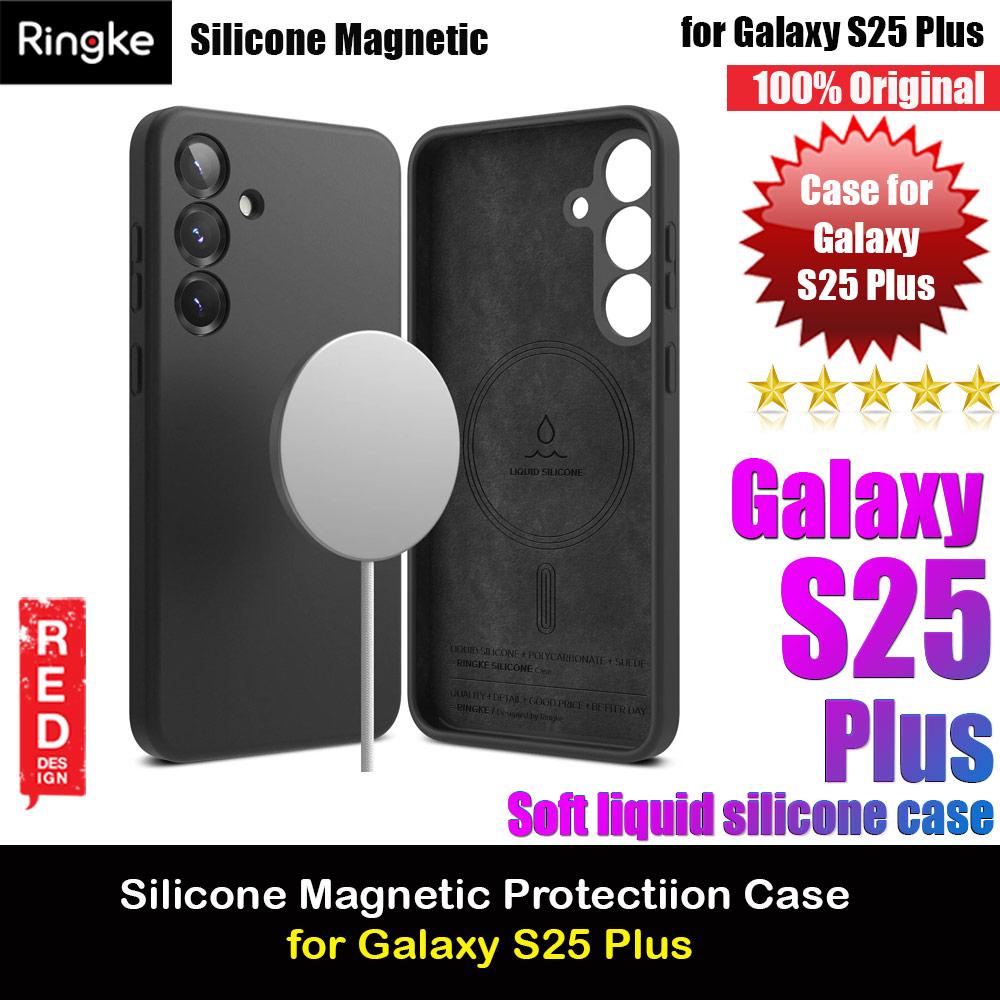 Picture of Ringke Soft Liquid Silicone Case with Magnetic Ring Protection Case for Samsung Galaxy S25 Plus (Black) Samsung Galaxy S25 Plus- Samsung Galaxy S25 Plus Cases, Samsung Galaxy S25 Plus Covers, iPad Cases and a wide selection of Samsung Galaxy S25 Plus Accessories in Malaysia, Sabah, Sarawak and Singapore 