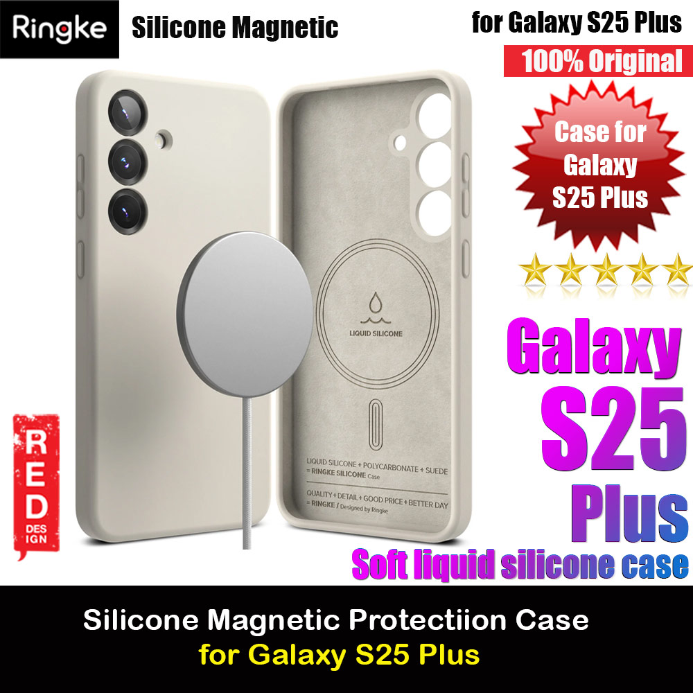 Picture of Ringke Soft Liquid Silicone Case with Magnetic Ring Protection Case for Samsung Galaxy S25 Plus (Stone) Samsung Galaxy S25 Plus- Samsung Galaxy S25 Plus Cases, Samsung Galaxy S25 Plus Covers, iPad Cases and a wide selection of Samsung Galaxy S25 Plus Accessories in Malaysia, Sabah, Sarawak and Singapore 