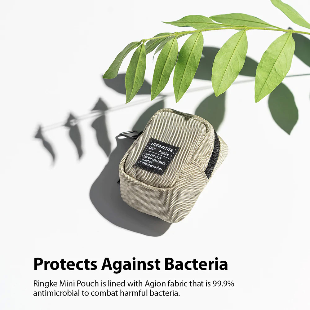 Picture of Ringke Mini Pouch Block Bag Miniature with Zipper Closure with Carabiner for Small Gadgets (Clear Black)