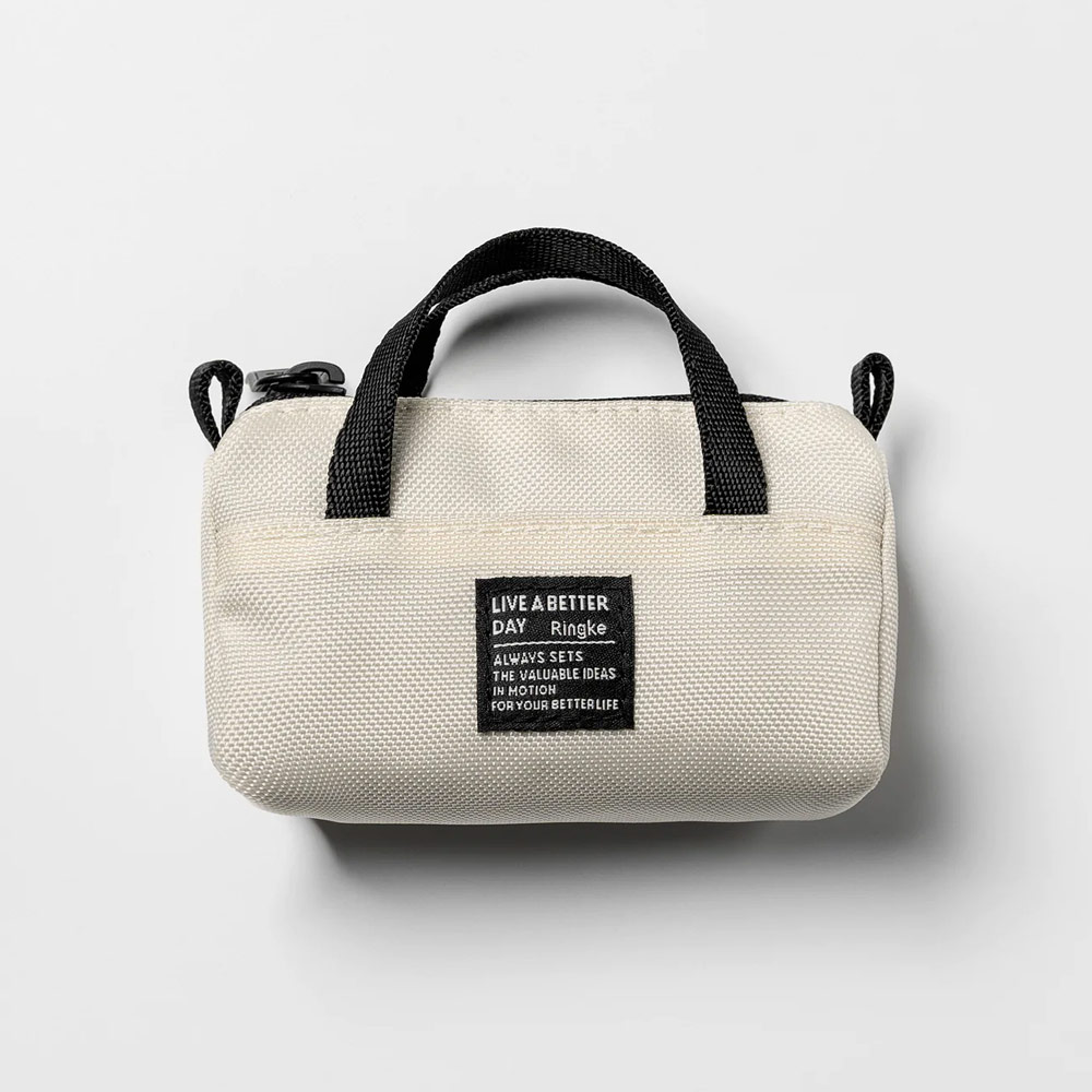 Picture of Ringke Mini Pouch Sport Bag Miniature with Zipper Closure with Carabiner for Small Gadgets (Black)