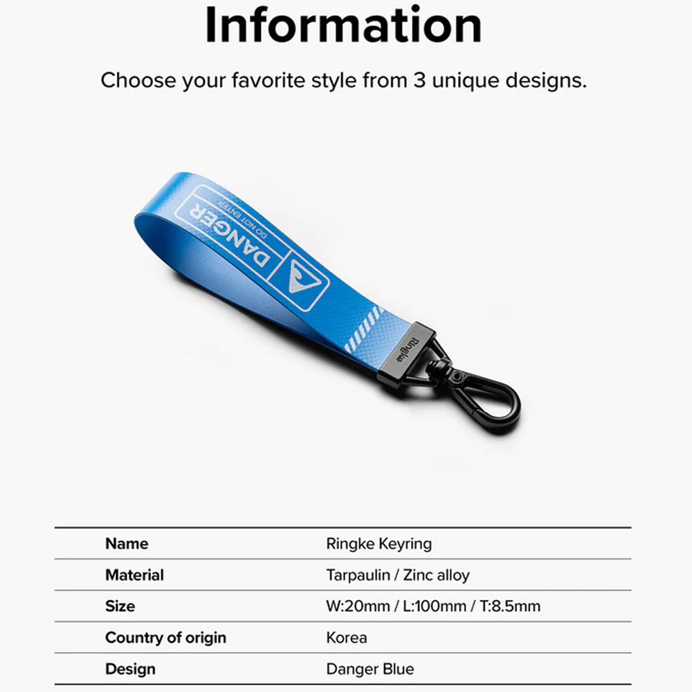 Picture of Ringke Key Ring Strap | Danger for keychain camera game console USB flash drives (Yellow)