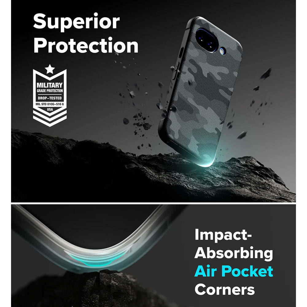 Picture of Google Pixel 10a Case | Ringke Onyx Slim TPU Protection Case for Google Pixel 10a (Camo Black)