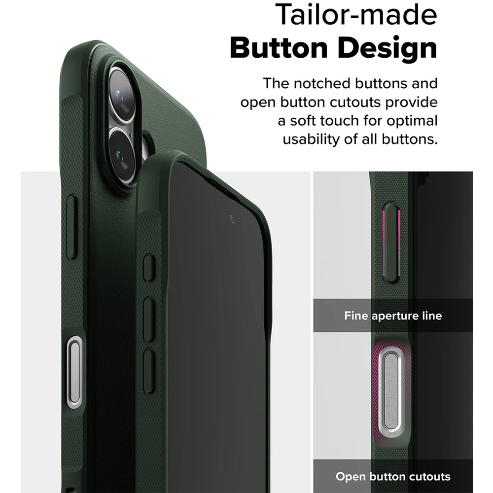 Picture of Apple iPhone 16 6.1 Case | Ringke Onyx Tough Heavy Duty Slim Light Drop Protection Case for Apple iPhone 16 6.1 (Dark Green)