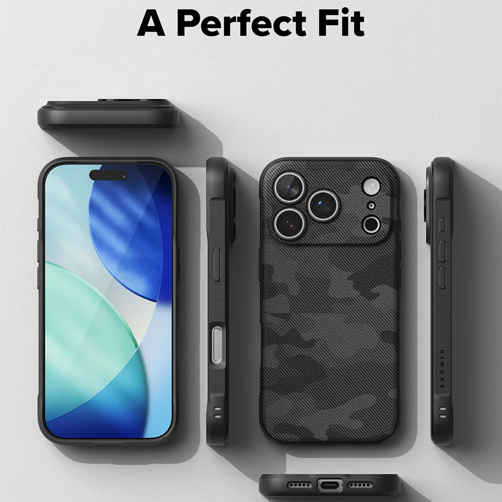 Picture of Apple iPhone 17 Pro Max 6.9 Case | Ringke Onyx Design TPU Anti Finger Print Anti Slip Drop Protection Case for iPhone 17 Pro Max 6.9 (Camo Black)