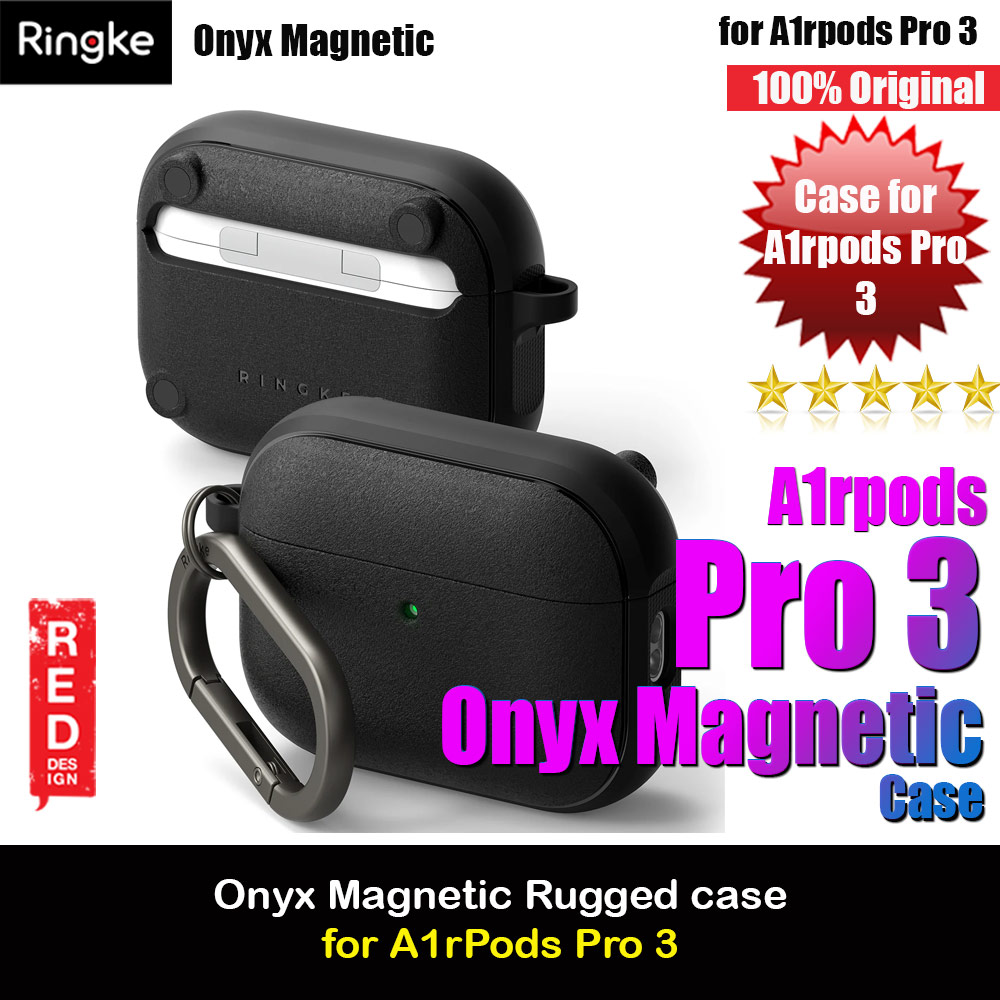 Picture of Ringke Onyx Magnetic Protective Protection Rugged Case with Carabiner for Apple Airpods Pro 3 (Black) Apple Airpods Pro 3- Apple Airpods Pro 3 Cases, Apple Airpods Pro 3 Covers, iPad Cases and a wide selection of Apple Airpods Pro 3 Accessories in Malaysia, Sabah, Sarawak and Singapore 