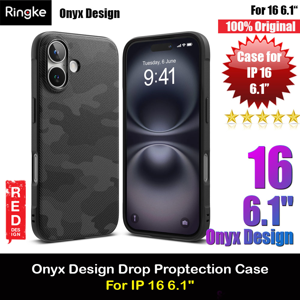 Picture of Ringke Onyx Design Tough Heavy Duty Slim Light Drop Protection Case for Apple iPhone 16 6.1 (Camo Black) Apple iPhone 16 6.1- Apple iPhone 16 6.1 Cases, Apple iPhone 16 6.1 Covers, iPad Cases and a wide selection of Apple iPhone 16 6.1 Accessories in Malaysia, Sabah, Sarawak and Singapore 