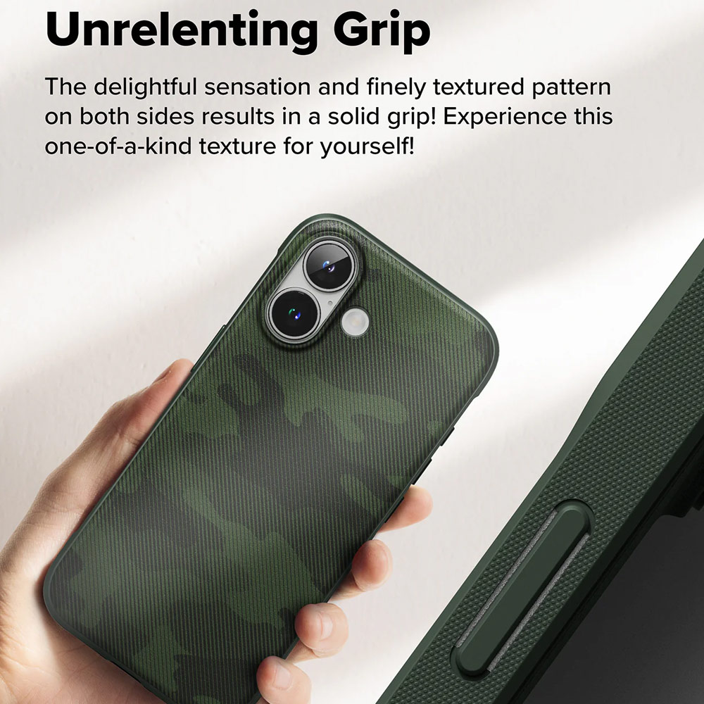 Picture of Apple iPhone 16 6.1 Case | Ringke Onyx Design Tough Heavy Duty Slim Light Drop Protection Case for Apple iPhone 16 6.1 (Camo Green)