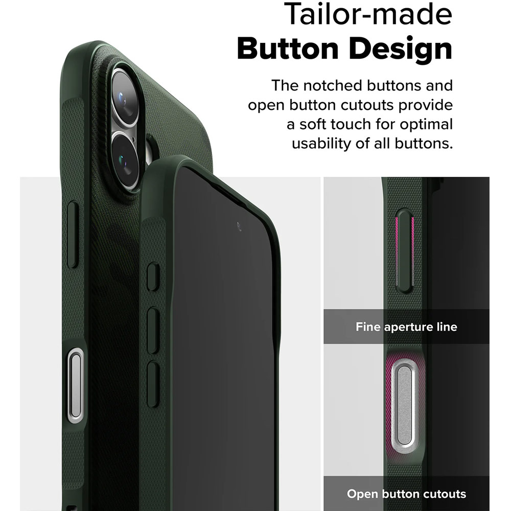 Picture of Apple iPhone 16 6.1 Case | Ringke Onyx Design Tough Heavy Duty Slim Light Drop Protection Case for Apple iPhone 16 6.1 (Camo Green)