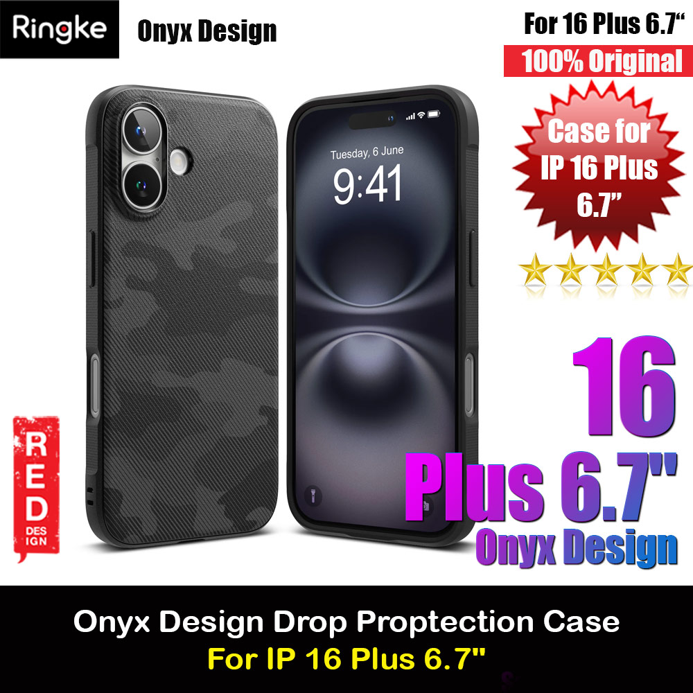 Picture of Ringke Onyx Design Tough Heavy Duty Slim Light Drop Protection Case for Apple iPhone 16 Plus 6.7 (Camo Black) Apple iPhone 16 Plus 6.7- Apple iPhone 16 Plus 6.7 Cases, Apple iPhone 16 Plus 6.7 Covers, iPad Cases and a wide selection of Apple iPhone 16 Plus 6.7 Accessories in Malaysia, Sabah, Sarawak and Singapore 