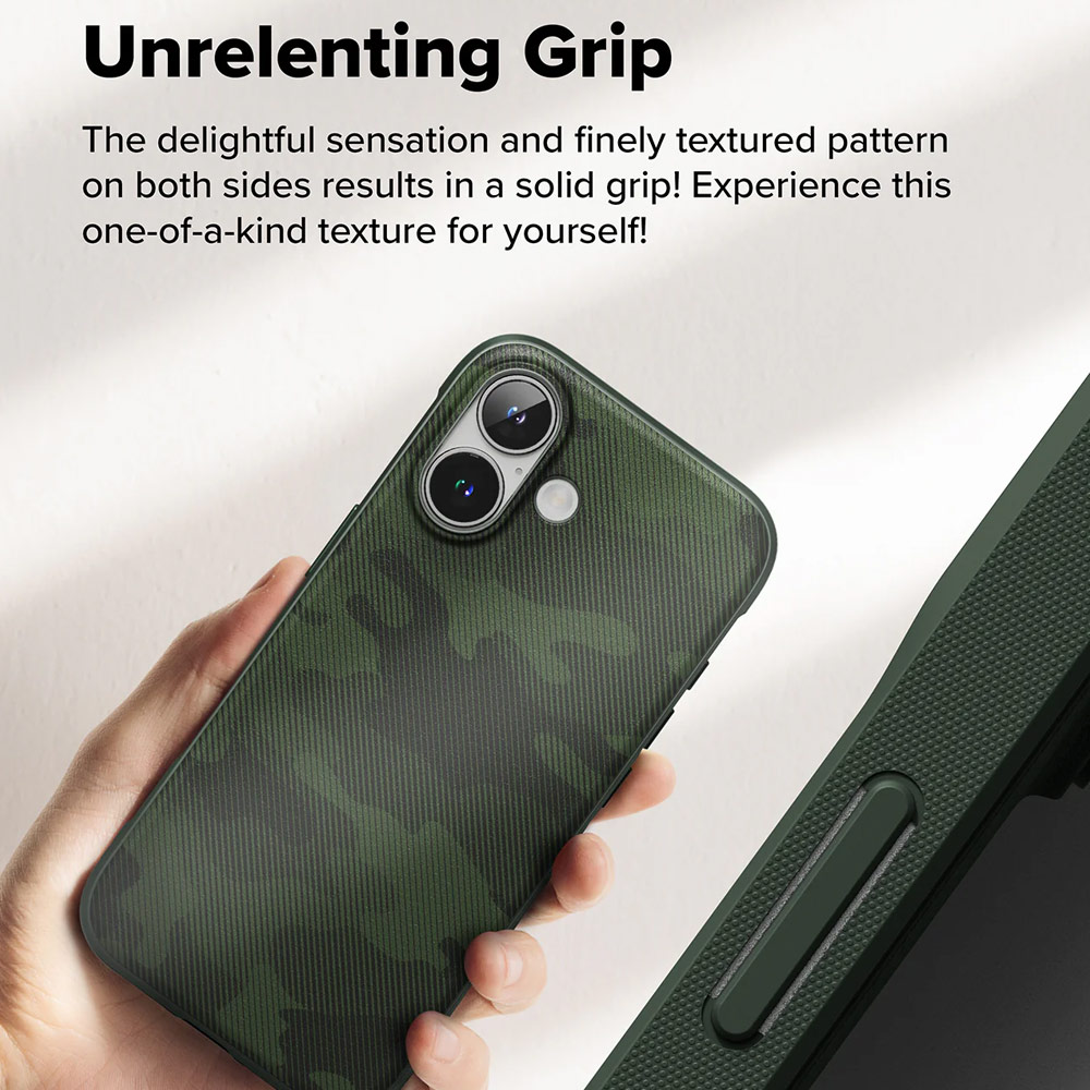 Picture of Apple iPhone 16 Plus 6.7 Case | Ringke Onyx Design Tough Heavy Duty Slim Light Drop Protection Case for Apple iPhone 16 Plus 6.7 (Camo Green)