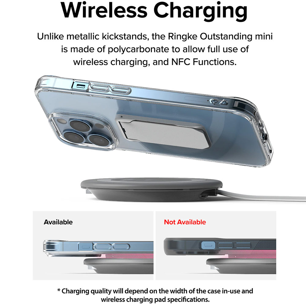 Picture of Ringke Outstanding Mini Universal Kickstand Stick On Phone Stand for Smartphone (Light Gray)