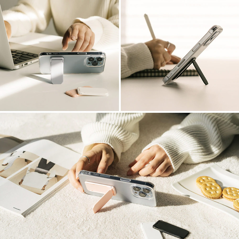 Picture of Ringke Outstanding Mini Universal Kickstand Stick On Phone Stand for Smartphone (Light Gray)