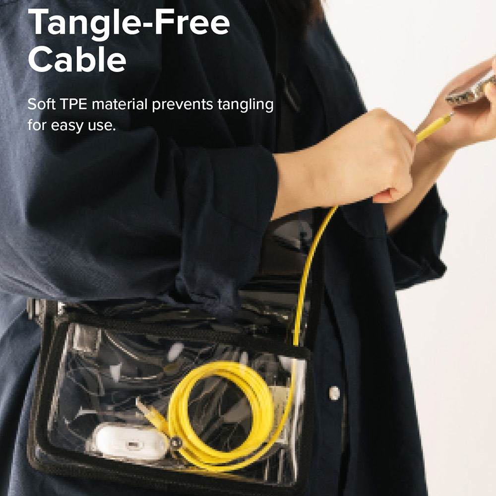 Picture of Ringke Pastel TPE Durable Cable with Cable Tie Organizer 2.4A Fast Charge USB A to Lightning (Yellow 200cm)