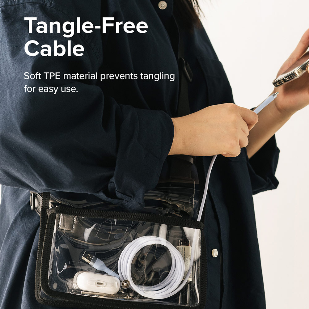 Picture of Ringke Pastel TPE Durable Cable with Cable Tie Organizer 3A Max 60W Fast Charge USB C to Type C (Blue 200cm)